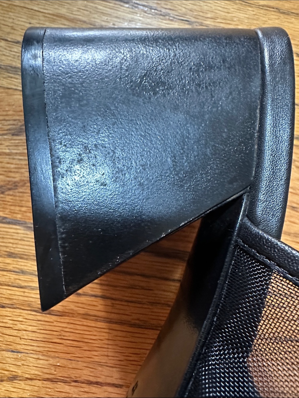 rag & bone Black Mesh Slide Mules with Sculpted Block Heel - Picture 4 of 8